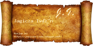 Jagicza Iván névjegykártya